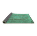 Sideview of Persian Turquoise Traditional Rug, tr2928turq