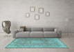 Machine Washable Persian Light Blue Traditional Rug in a Living Room, wshtr2928lblu