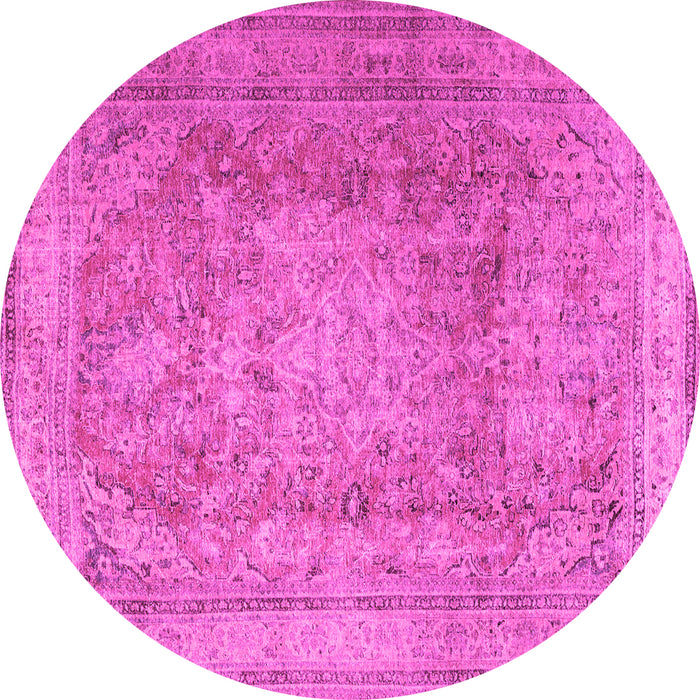Round Persian Pink Traditional Rug, tr2928pnk