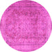Round Persian Pink Traditional Rug, tr2928pnk