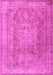 Machine Washable Persian Pink Traditional Rug, wshtr2928pnk