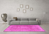 Machine Washable Persian Pink Traditional Rug, wshtr2928pnk