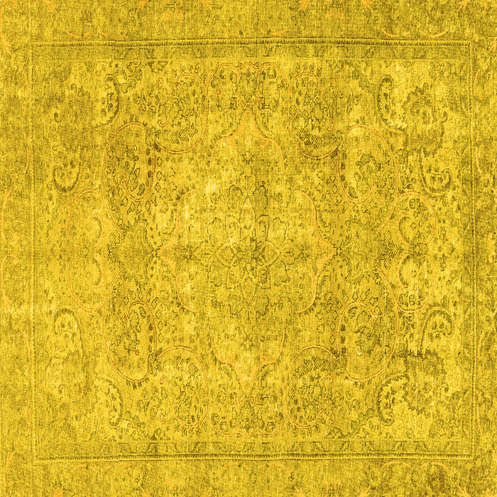 Square Machine Washable Persian Yellow Traditional Rug, wshtr2929yw