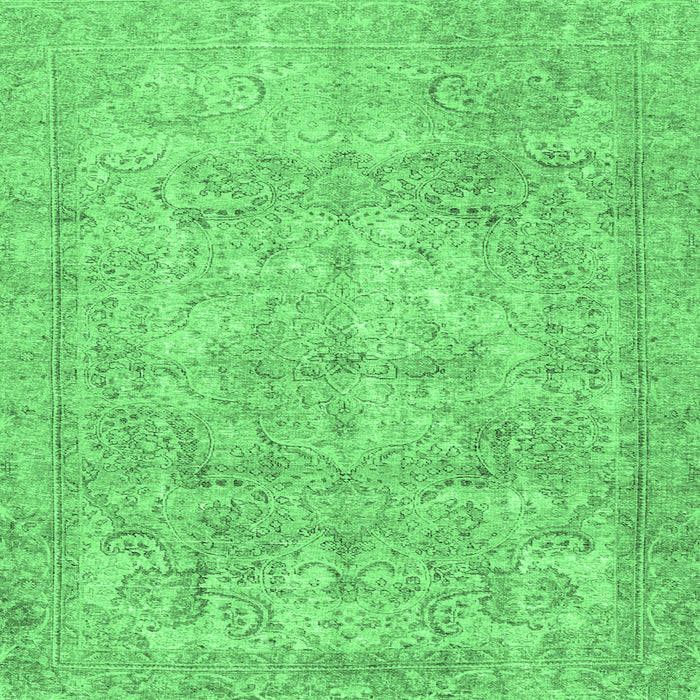 Square Machine Washable Persian Emerald Green Traditional Area Rugs, wshtr2929emgrn