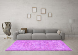 Machine Washable Persian Purple Traditional Area Rugs in a Living Room, wshtr2929pur