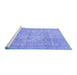 Sideview of Machine Washable Persian Blue Traditional Rug, wshtr2929blu