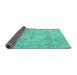 Sideview of Persian Turquoise Traditional Rug, tr2929turq