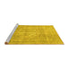 Sideview of Machine Washable Persian Yellow Traditional Rug, wshtr2929yw