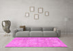 Machine Washable Persian Pink Traditional Rug in a Living Room, wshtr2929pnk