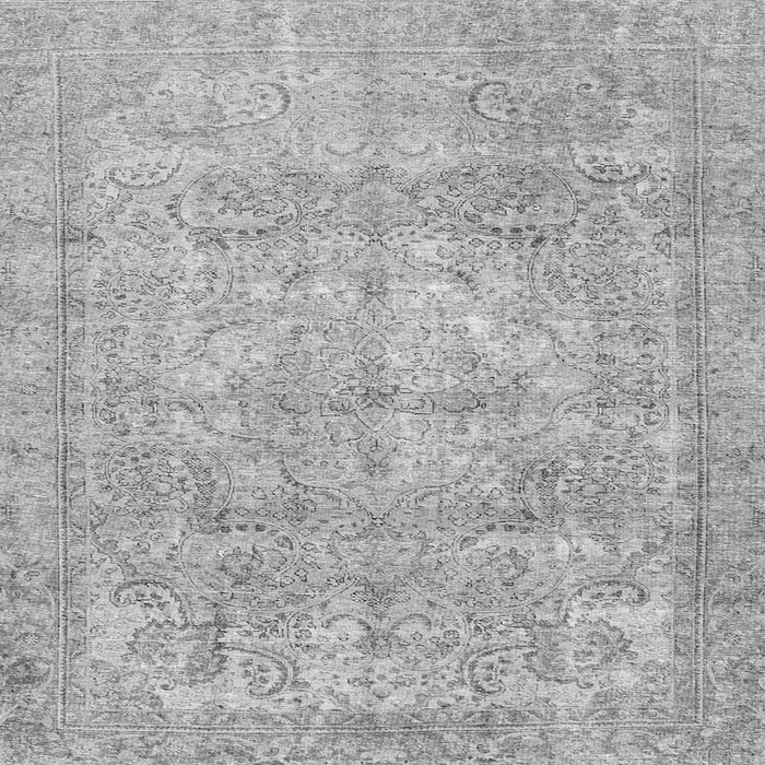 Round Machine Washable Persian Gray Traditional Rug, wshtr2929gry