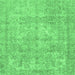 Square Persian Emerald Green Traditional Rug, tr2929emgrn