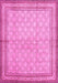 Machine Washable Persian Pink Traditional Rug, wshtr292pnk