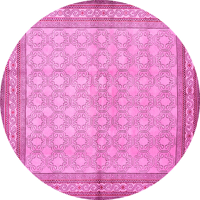 Round Persian Pink Traditional Rug, tr292pnk