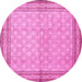 Round Persian Pink Traditional Rug, tr292pnk