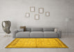 Machine Washable Persian Yellow Traditional Rug in a Living Room, wshtr292yw