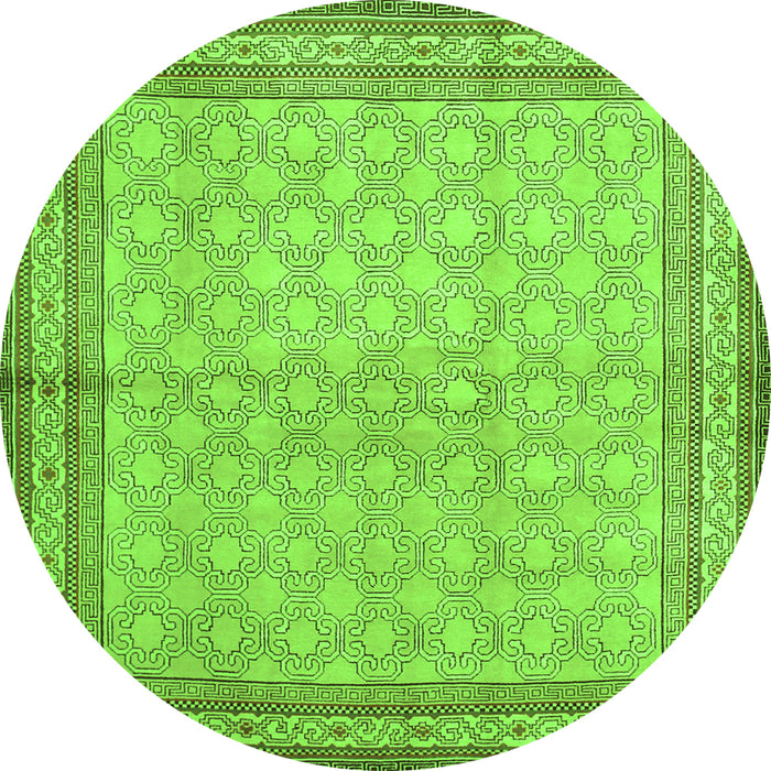 Square Persian Green Traditional Rug, tr292grn