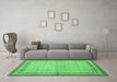 Machine Washable Persian Emerald Green Traditional Area Rugs in a Living Room,, wshtr292emgrn