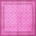 Square Machine Washable Persian Pink Traditional Rug, wshtr292pnk