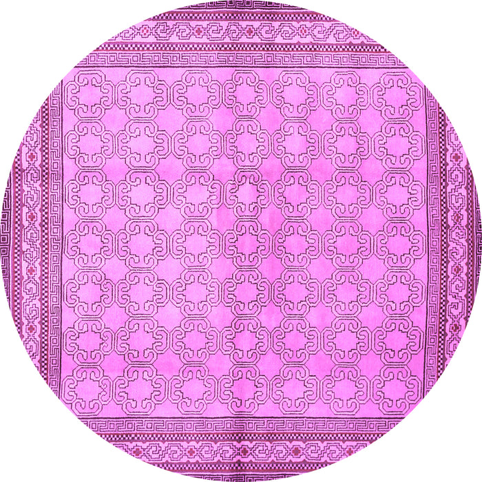 Round Machine Washable Persian Purple Traditional Area Rugs, wshtr292pur