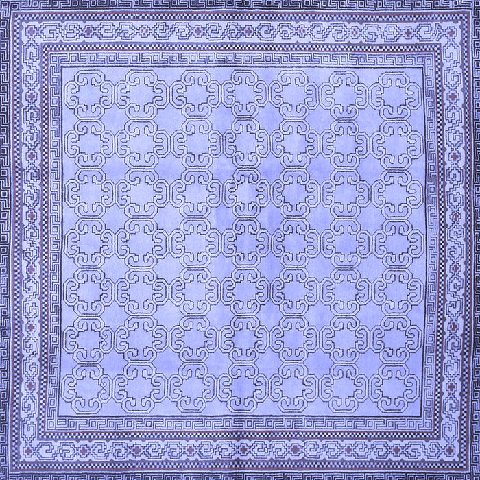 Square Machine Washable Persian Blue Traditional Rug, wshtr292blu