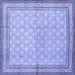 Square Machine Washable Persian Blue Traditional Rug, wshtr292blu