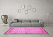 Machine Washable Persian Pink Traditional Rug in a Living Room, wshtr292pnk