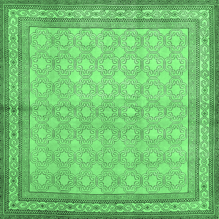 Square Persian Emerald Green Traditional Rug, tr292emgrn