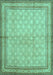 Machine Washable Persian Turquoise Traditional Area Rugs, wshtr292turq