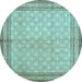 Round Persian Light Blue Traditional Rug, tr292lblu
