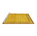 Sideview of Machine Washable Persian Yellow Traditional Rug, wshtr292yw