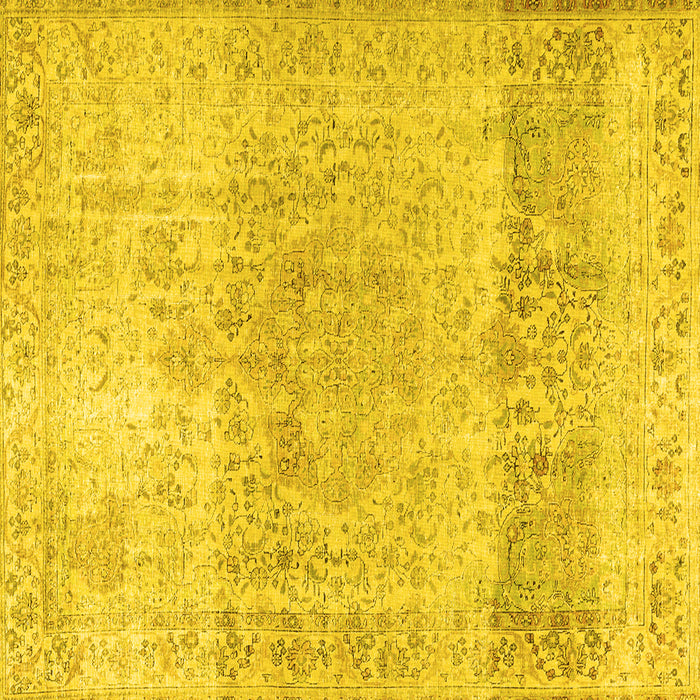 Square Machine Washable Persian Yellow Traditional Rug, wshtr2930yw