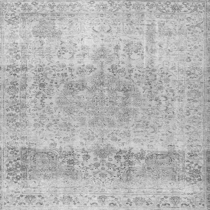 Round Machine Washable Persian Gray Traditional Rug, wshtr2930gry