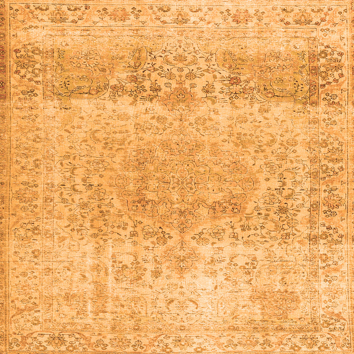 Round Machine Washable Persian Orange Traditional Area Rugs, wshtr2930org