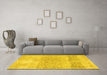 Machine Washable Persian Yellow Traditional Rug in a Living Room, wshtr2930yw