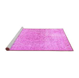 Sideview of Machine Washable Persian Pink Traditional Rug, wshtr2930pnk