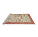 Sideview of Machine Washable Traditional Desert Sand Beige Rug, wshtr2931