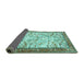 Sideview of Animal Turquoise Traditional Rug, tr2931turq