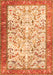 Serging Thickness of Machine Washable Animal Orange Traditional Area Rugs, wshtr2931org