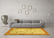 Machine Washable Animal Yellow Traditional Rug in a Living Room, wshtr2931yw