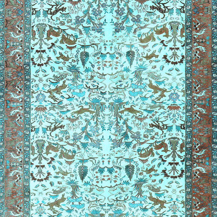 Animal Light Blue Traditional Rug, tr2931lblu