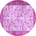 Round Machine Washable Animal Purple Traditional Area Rugs, wshtr2931pur