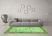 Machine Washable Animal Green Traditional Area Rugs in a Living Room,, wshtr2931grn