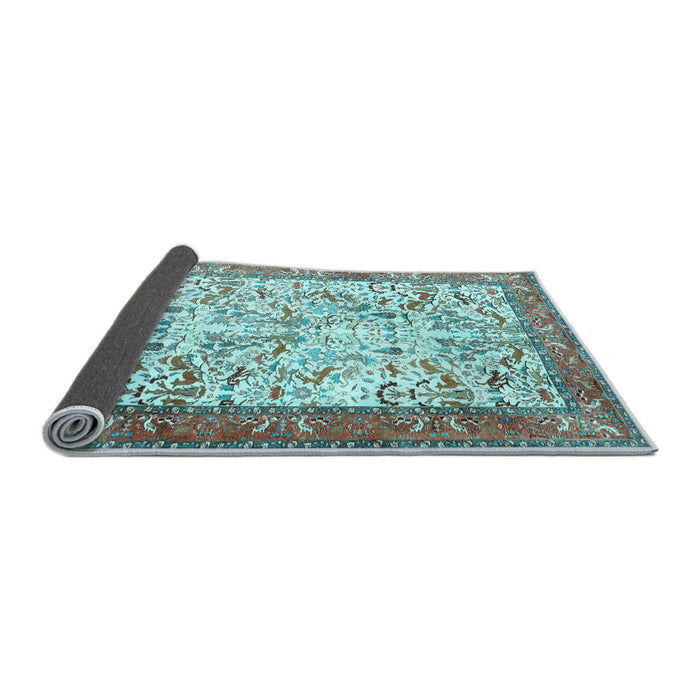 Sideview of Animal Light Blue Traditional Rug, tr2931lblu