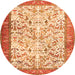 Machine Washable Animal Orange Traditional Area Rugs, wshtr2931org