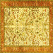 Square Machine Washable Animal Yellow Traditional Rug, wshtr2931yw