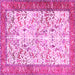 Square Animal Pink Traditional Rug, tr2931pnk