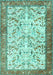 Machine Washable Animal Turquoise Traditional Area Rugs, wshtr2931turq