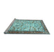 Sideview of Machine Washable Animal Light Blue Traditional Rug, wshtr2931lblu