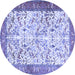 Round Animal Blue Traditional Rug, tr2931blu