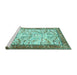 Sideview of Machine Washable Animal Turquoise Traditional Area Rugs, wshtr2931turq